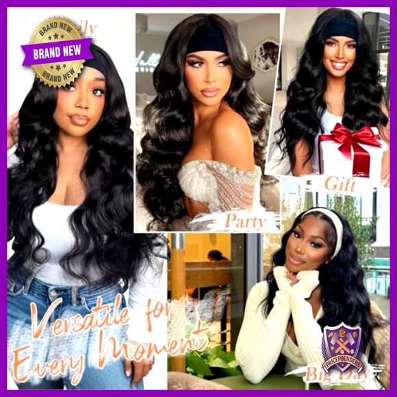 Human Hair Clip In Bangs Headband Wig Body Wave Reusable main image 7
